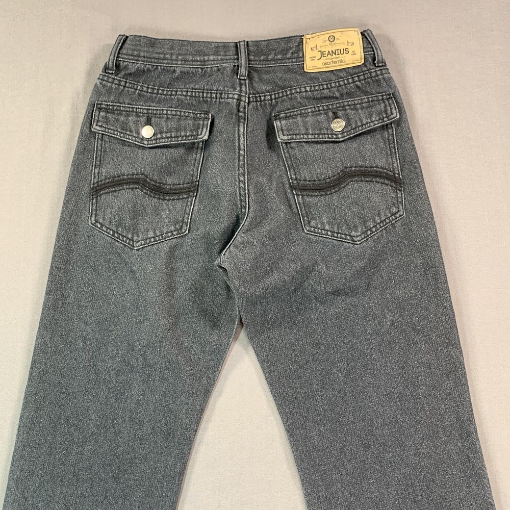 Akademiks Jeanius Jean Men 32x32 (30x30) Charcoal Gray Straight Denim Baggy Y2K